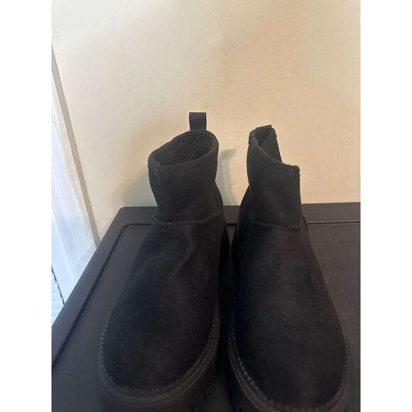 New Womens Dolce Vita Lonny Cozy Black Platform Ankle Boots Size 6.5 z1 - Picture 2 of 5